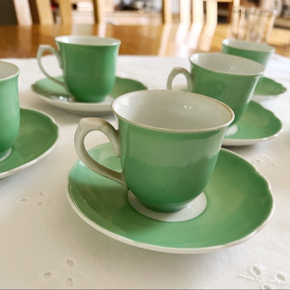 Vintage “Real” S. Paolo Brazil Porcelain Green Demitasse/Espresso Cup/Saucer, 6 - Picture 10 of 10
